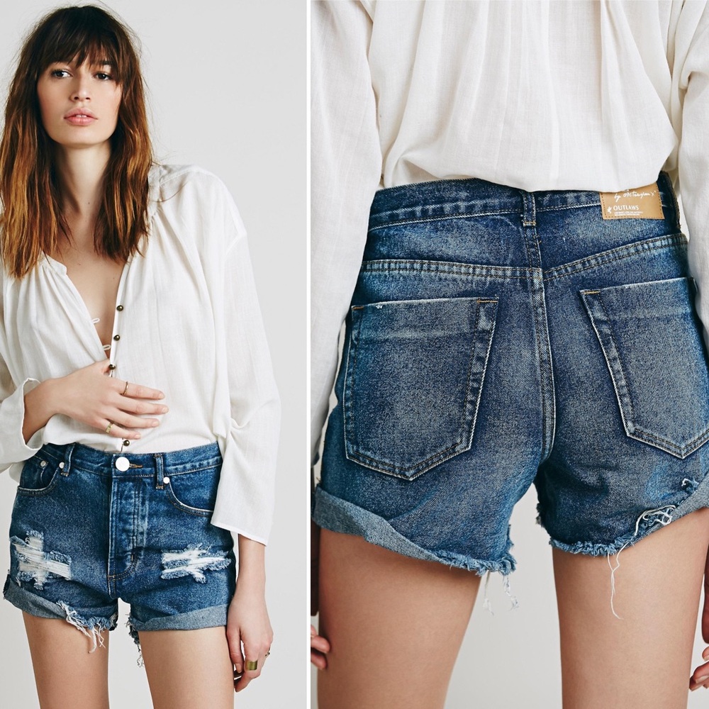 ONE TEASPOON x FP Outlaw Boyfriend Shorts